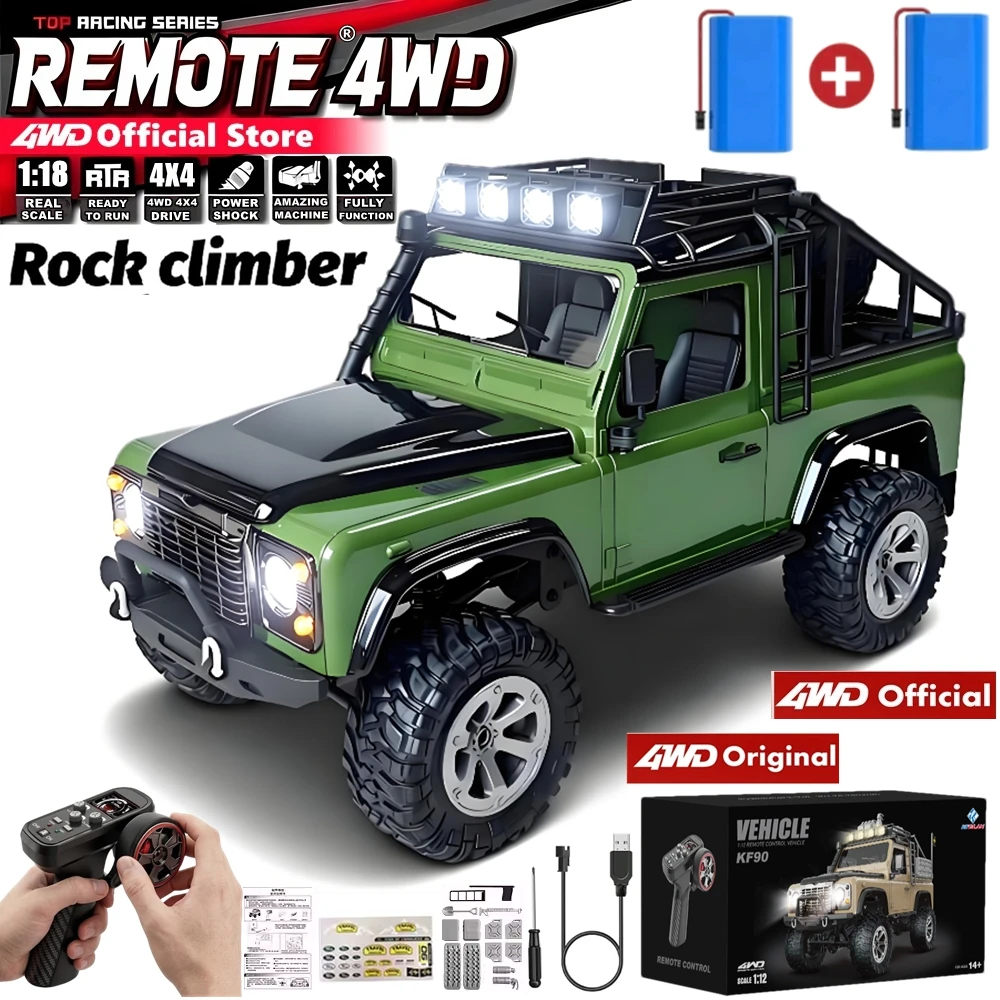 4WD Ferngesteuerter Felskletterer 1:12 Retro RC Auto Mit LED-Lichtern 2,4G 4WD Offroad-Auto Pick-Up Truck Buggy Fahrzeugmodell Spielzeug