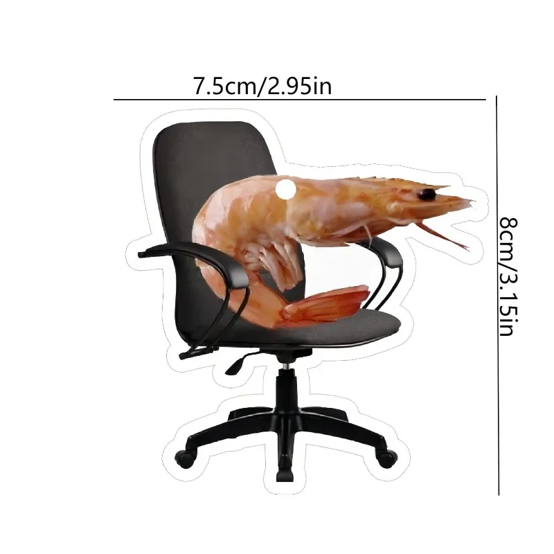 Car Air Freshener Funny Office Chair Shrimp Meme Hanging Scent Card for Car Interior Rearview Mirror Ornament Gift