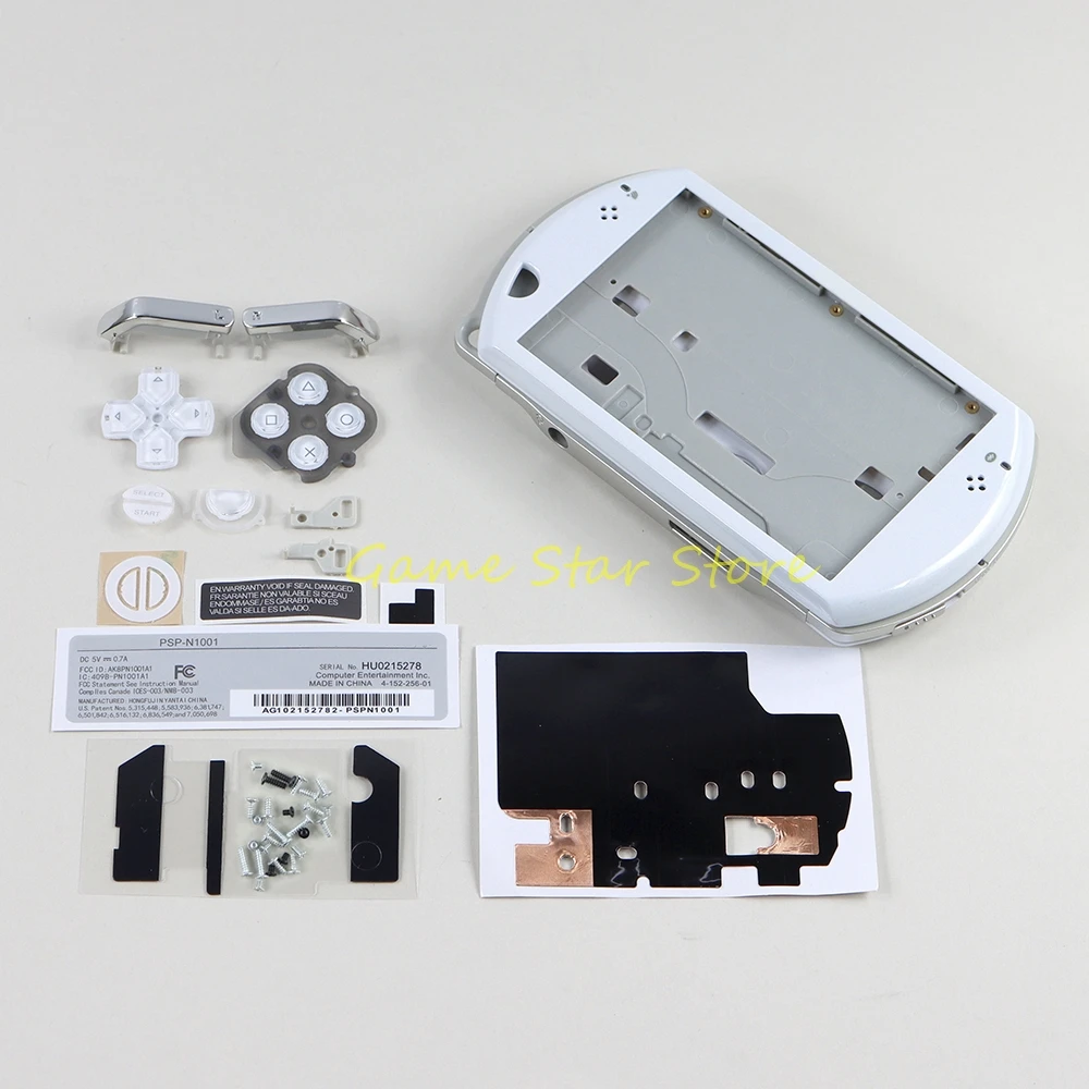 8 مجموعات كاملة مجموعة الإسكان شل مع أزرار مع مسامير لمجموعة استبدال وحدة التحكم في الألعاب PSP GO #4
