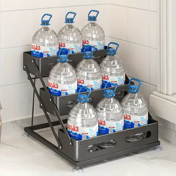 Nastavitelný stojan na koření bez vrtání - Rozšiřitelný organizér na kuchyňskou linku na lahve s olejem/solí/octem | Úložný prostor v kuchyni šetří místo 8 nejlepší prodej stojan na lahve kuchyňského oleje - №1