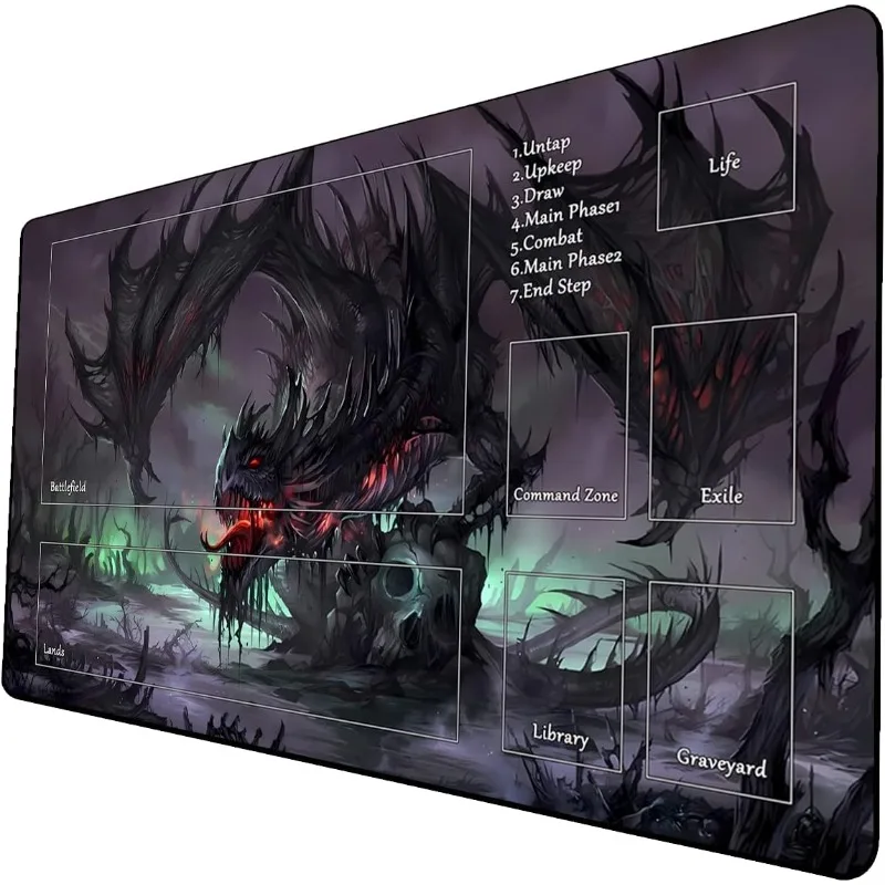 Playmat Mouse Game Play Mat for Card Game Trading Card Inked Game Playmats with Storage Bag Smooth Rubber Surface Battle Game