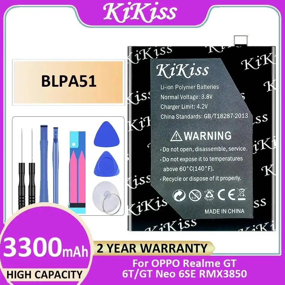 

For Oppo Realme GT 6T Neo 6SE RMX3850 Fast Charging BLPA51 3300Mah Mobile Phone Battery Reliable Power Supply