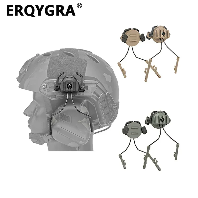 

ERQYGRA Tactical Helmet Horn Headset Bracket Accessories Shooting Airsoft Holder Fast Set Adjustable Fully Adapt 19 To 21mm Rail