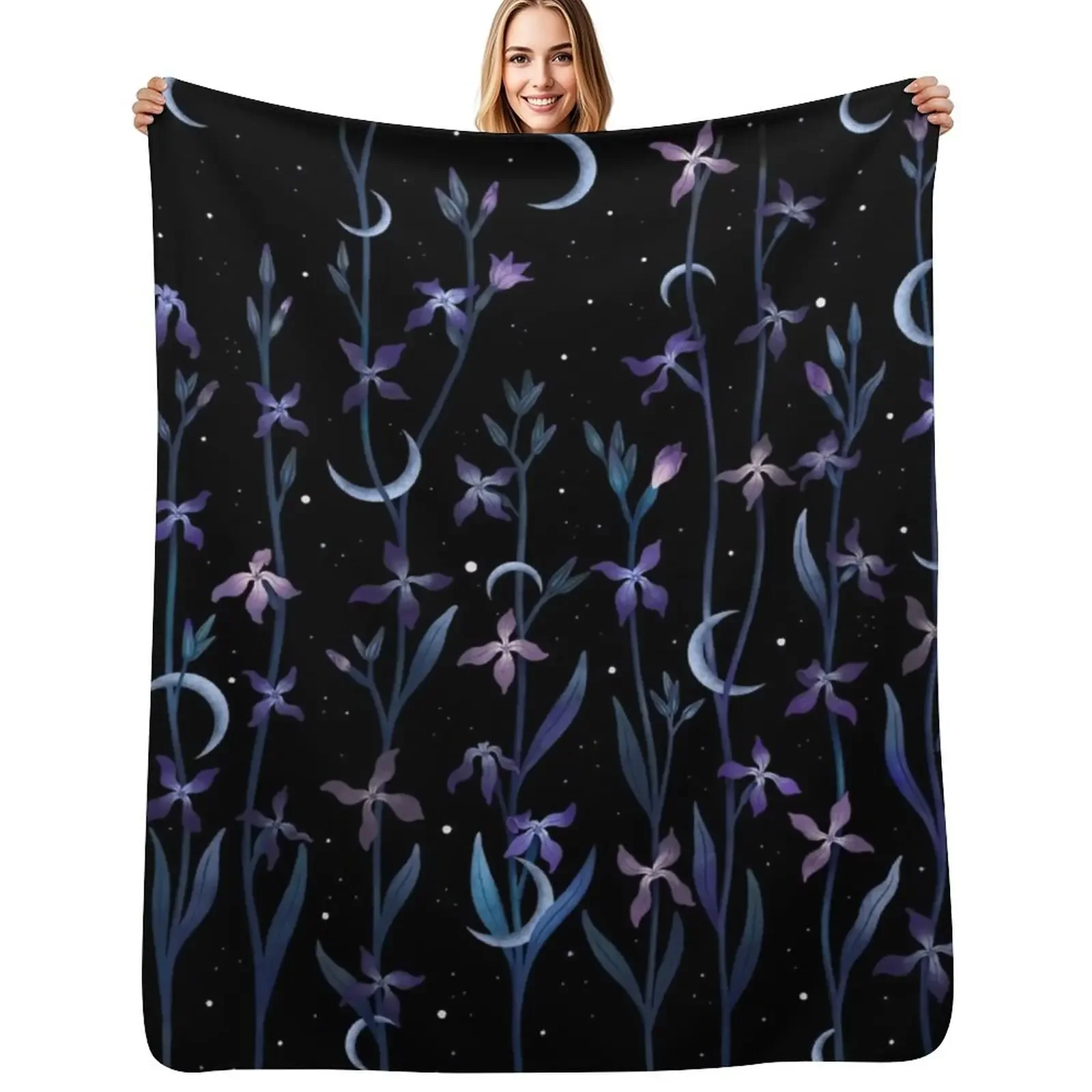 

Greeting to the Moon - Matthiola Throw Blanket Personalized Gift Warm Summer Blanket