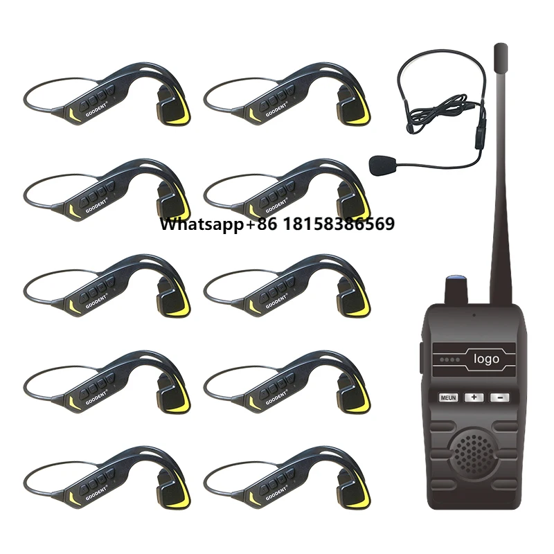 

Goodent Open-Ear Bone Conduction Headphones Swimming Training 10 H912C Magnetic Charging Headset 1 H800 Transmitter Communicator