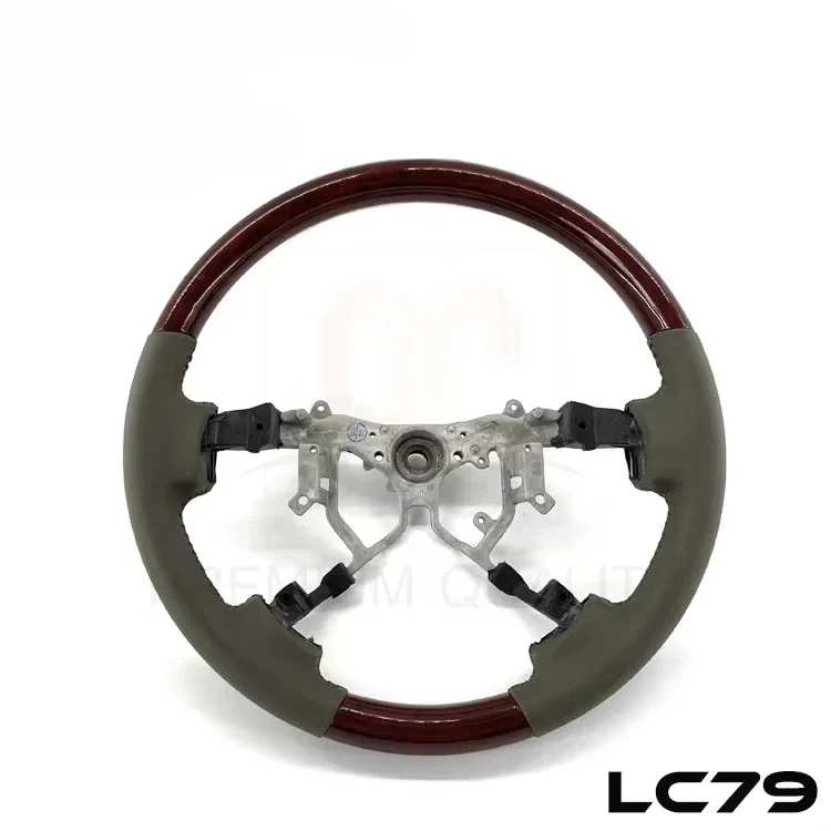 China big stock original style wood and leather steering wheel for LC79 Land Cruiser Pick-up