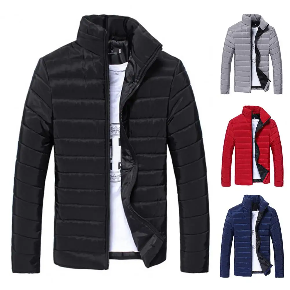 Parkas engrossa de pelúcia masculina com gola alta, sobretudo acolchoado, casaco quente, casaco de zíper grosso, moda, inverno