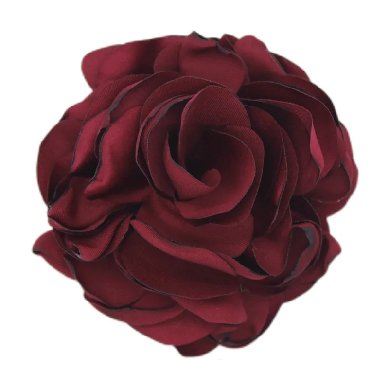 8cm Korean Fabric Rose Flower Brooches for Women Elegant Corsage Scarf Buckle Shirt Collar Pins Fashion Jewelry Wedding Brooch