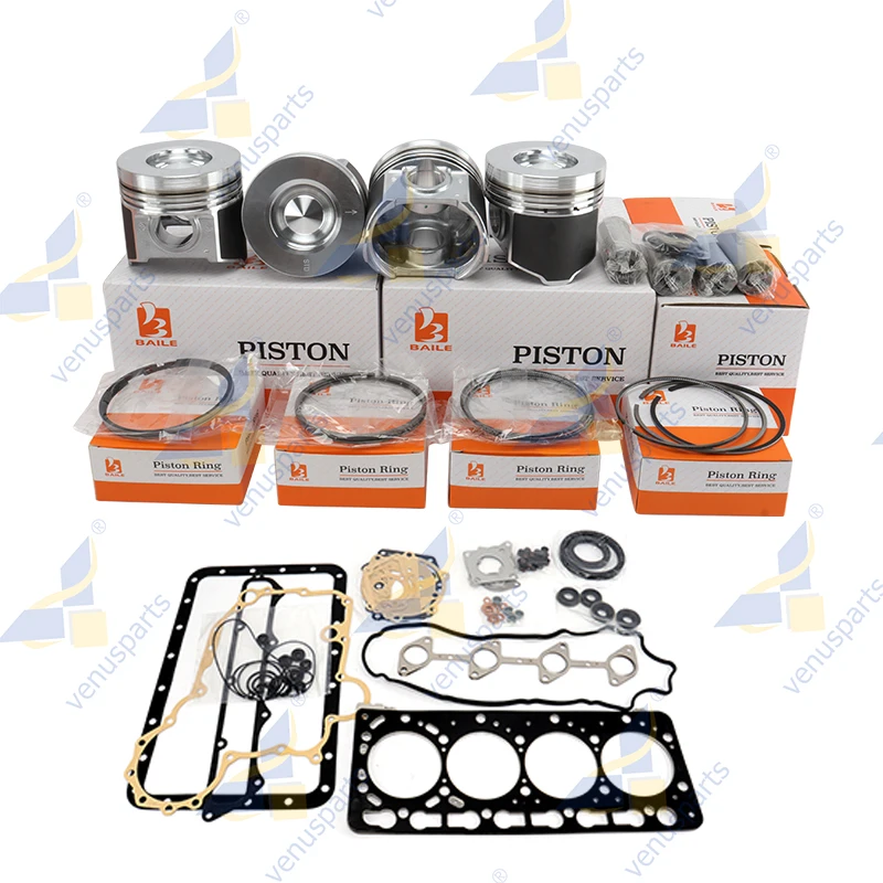 For Kubota V3300-16V V3300 16V  Full Gasket Set Overhaul Rebuild Kit Piston Ring Cylinder Liner Set Engine Parts