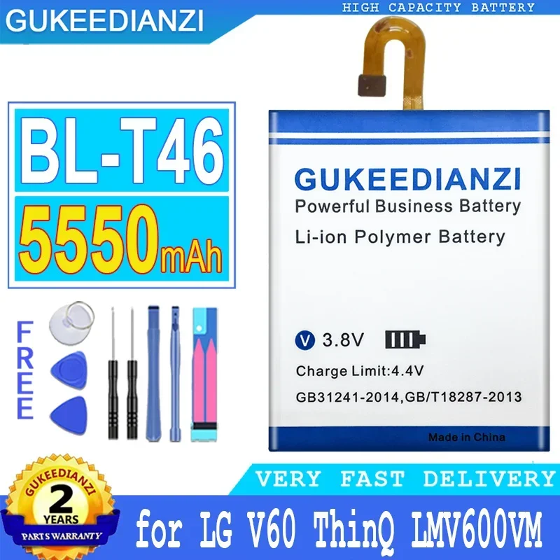 

Запасная батарея GUKEEDIANZI, 5550 мАч, BL-T46, подходит для LG V60, V60, ThinQ, LMV600VM, V600VM, V600QM5, бесплатные инструменты, новинка