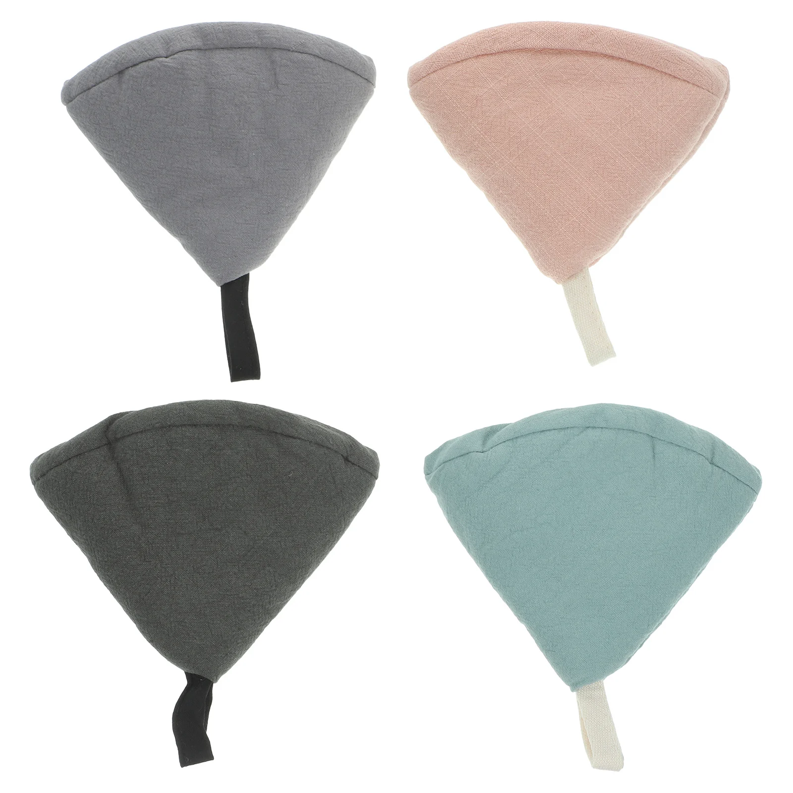 

4 Pcs Handle Cover Plain Fabric Pot Cap Kettle Kitchen Trolley with Wheels Cotton Grip