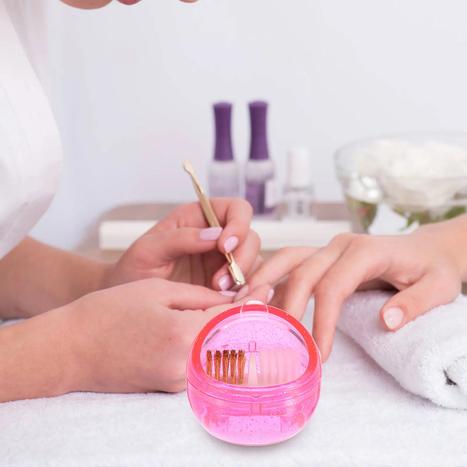 2 قطعة فرشاة مثقاب الأظافر أداة تنظيف بلاستيكية ذات شعيرات قوية لصالونات الأظافر تمديد بت الحياة سريعة الاستخدام معدات فن الأظافر #4