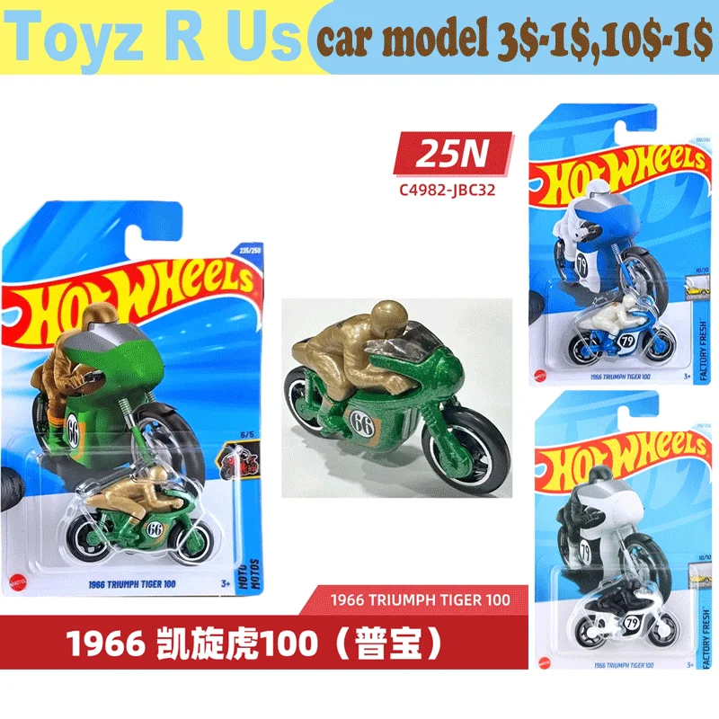 Hot Wheels – voiture Triumph Tiger 100 1/64, jouets moulés sous pression pour garçons, véhicules, moto, modèle en alliage, cadeau de collection, 1966