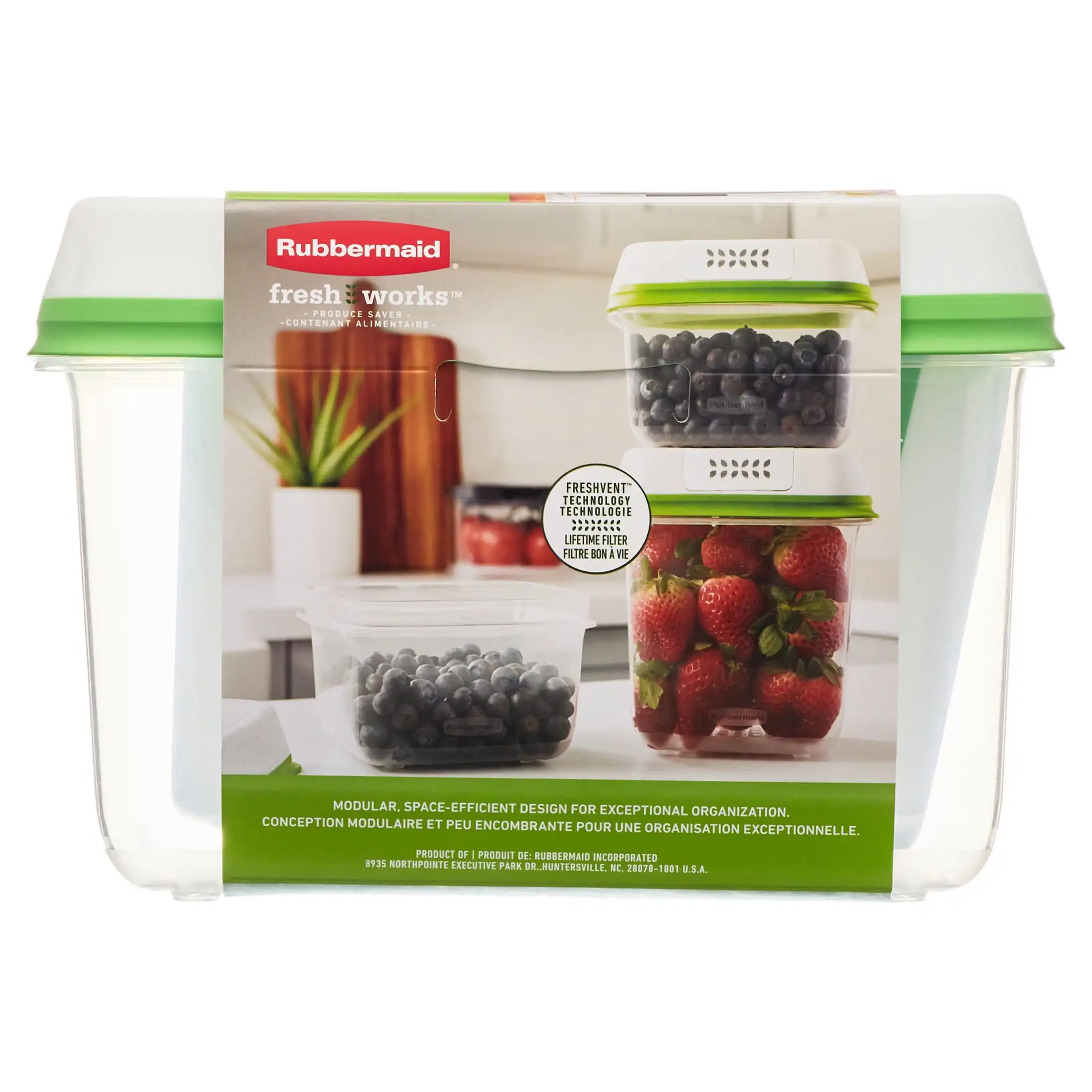 

Rubbermaid FreshWorks Produce Saver, Medium and Large Produce Plastic Storage Containers, 6-Piece Set