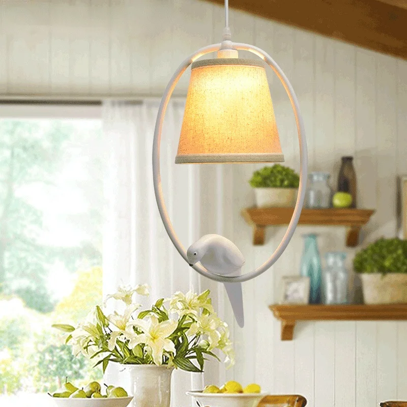 American Country Bird Pendant Lights Pastoral Hanging Lamp Mediterranean Nordic Restaurant Light Fixtures Indoor Decor Lighting