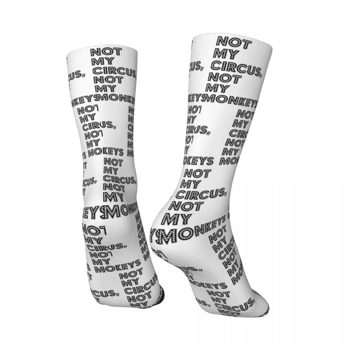 All Seasons Not My Circus Not My Monkeys Funny Socks Harajuku Crew Socks Hip Hop Stockings for Men Women Valentine's Day Gifts