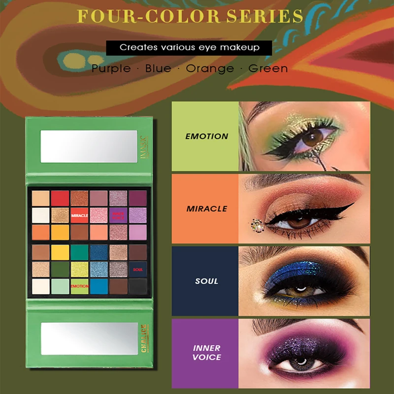 IMAGIC Tarot Holy Grail 36 Color Eyeshadow Palette Matte Pearlescent Polarized Film Eyeshadow Kawaii Makeup