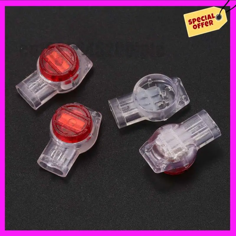 

-ABUB 220 Pieces Gel Splice UR Connector 3 Port Wire Connectors Red+Clear