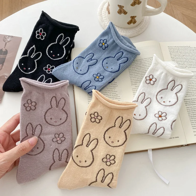 Miffy Cartoon-Socken, Kawaii-Freizeitschuhe im Schulstil für Damen und Jugendliche, warme, gemütliche Komfort für den täglichen Gebrauch und leichten Sport