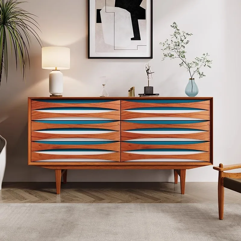 Modern Smiley Face Wudou Household Wall Cherry Wood Decorative Cabinet Medieval Household Bedroom