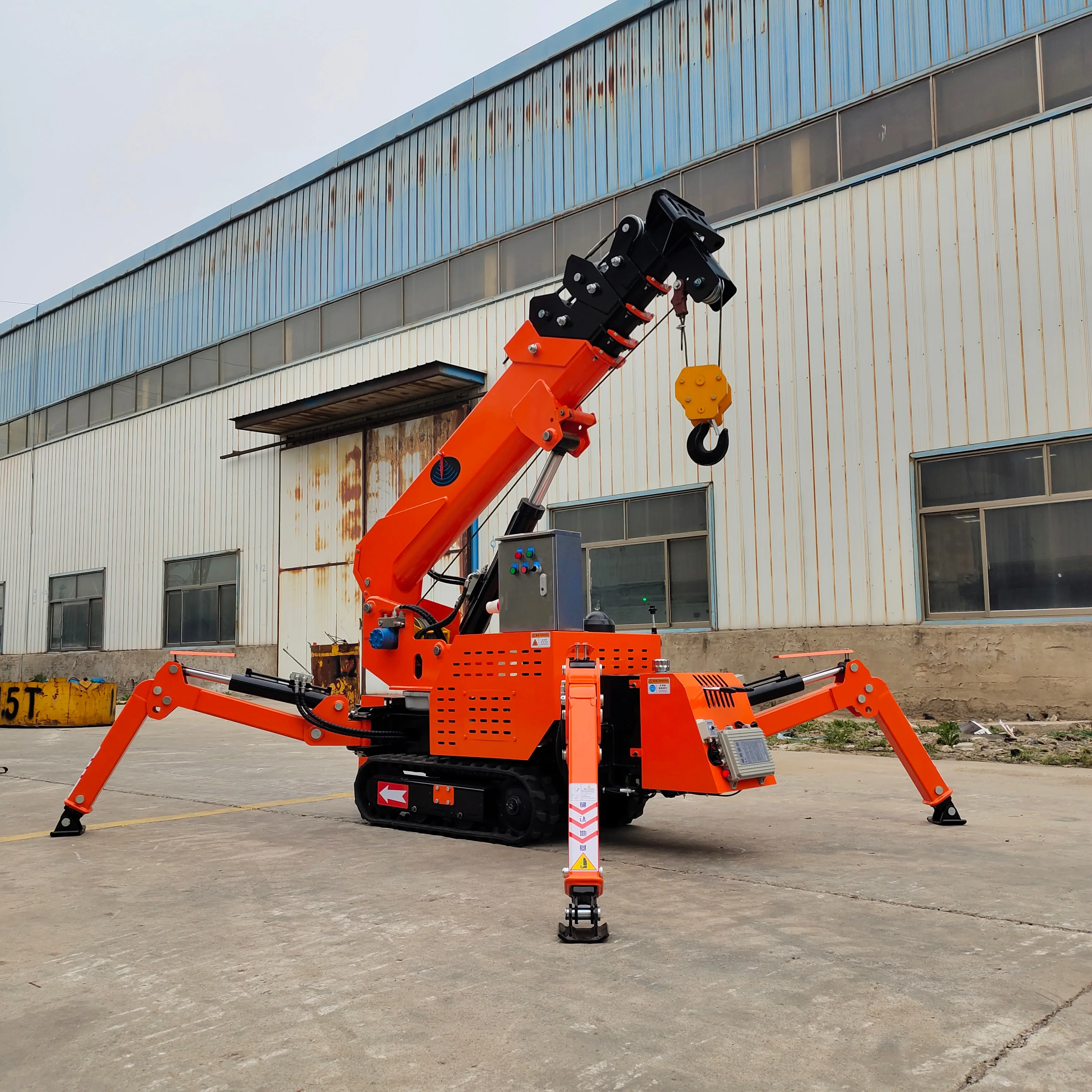 2 Ton Diesel Spider Crane Mobile Spider Crane Construction Crane Spider Telescopic Boom 360 Degree Mini Crawler