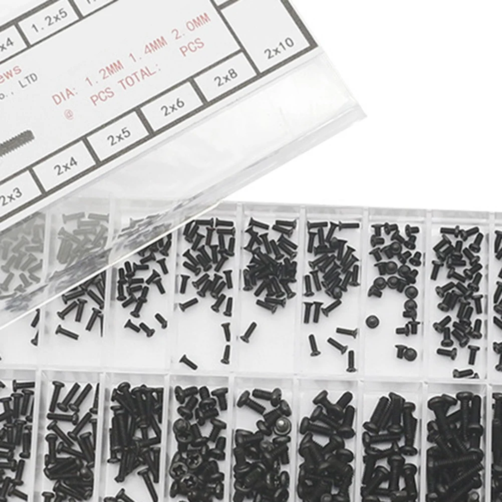 

500pcs Screw Nut Kit Glasses Repair Tool Set For Eyeglasses Sunglasses Watches Jewelry Accessories Storage Case Black Hardware