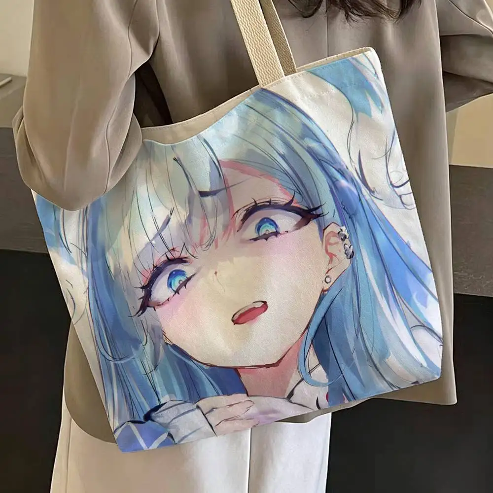K-Kobo Kanaeru H-Hololive Print Shopping Bag Eco Shopper Cotton Jute Bag Reusable Bag Foldable Reusable Sac Tissu