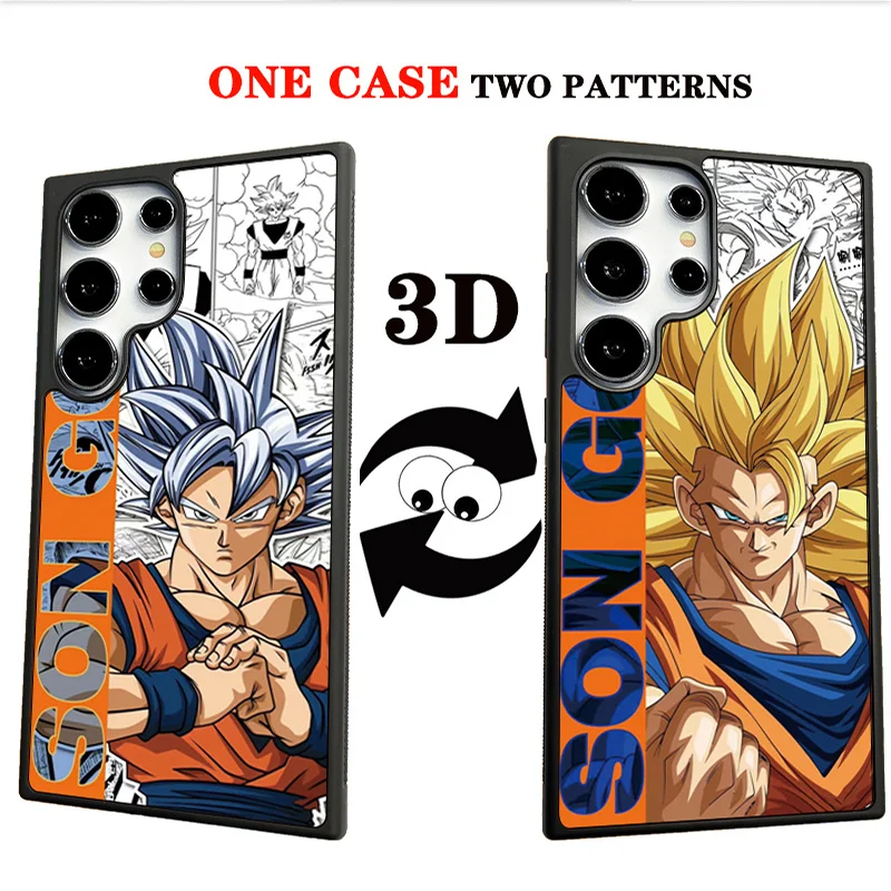 Cute Anime Dragon Ball 3D Changing Visual Phone Case For Samsung Galaxy S25 S24 S22 S23 Ultra Cartoon Shockproof Cover Funda