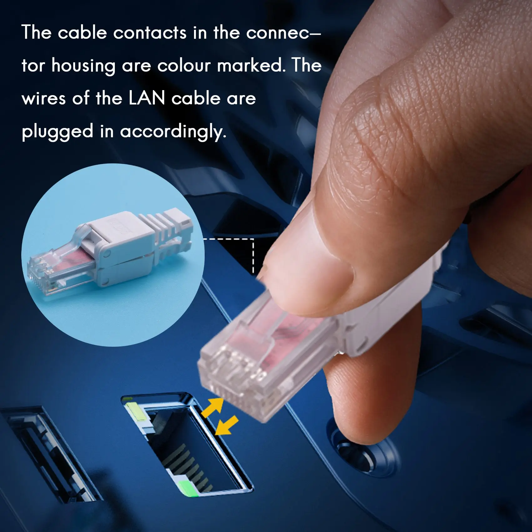 10 x Network Connectors Tool-Free RJ45 CAT6 LAN UTP Cable Plug Without Tools Cat5 Cat7 Installation Cable Patch Cable