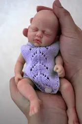 Mini Reborn Baby Dolls Tiny 7 Inch Full Silicone Body Girl Sara,Realistic Newborn Baby Dolls Silicone Full Body Stress Relief