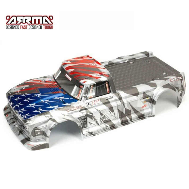 Original ARRMA Painted Silver Body Shell for Felony Infraction V2 1/7 Scale RC Drift On-Road Car Pre-Painted Finish ARA410006