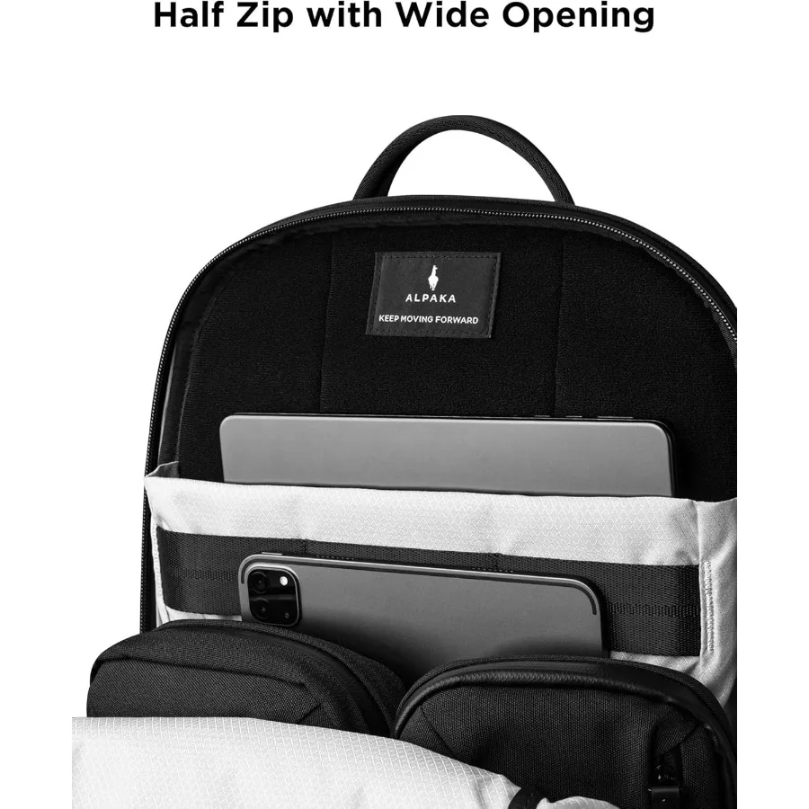 حقيبة ظهر ALPAKA Elements Pro 24L - حقيبة ظهر للكمبيوتر المحمول باللون الأسود تناسب كمبيوتر محمول مقاس 16 بوصة مع جيوب مزدوجة للزجاجات حقيبة ظهر للسفر للرجال
