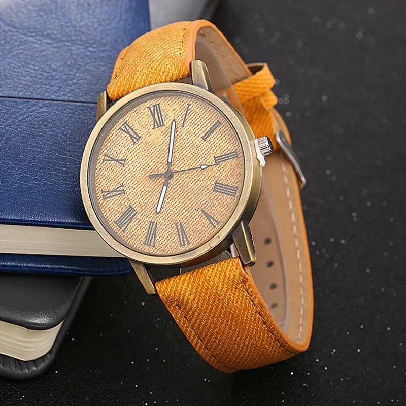 Top Luxury Solid Color Men Watches Fashion Jeans Leather MEIBO Quartz Wristwatch Ladies Female Watch Relogio Feminino