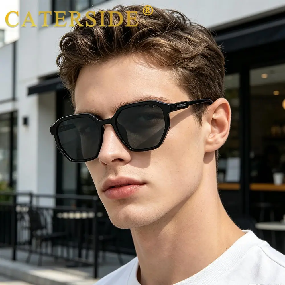 CATERSIDE Herren Punk-Sonnenbrille mit Cellulosepropionat-Bügelspitzen-Design, Sonnenbrille für Damen, Outdoor-Reise-Fahrbrille, UV400 – Detail 2