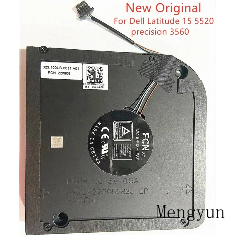 New Original Laptop Cooling Fan For Dell Latitude 15 5520 precision 3560 023.100LB 0011 0DXJNV DFS5K22305283J EG50050S1-CH00-S9A