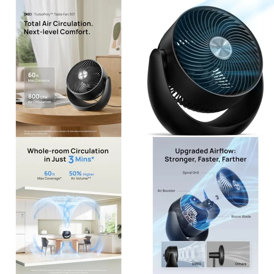 

Fan for Bedroom, Floor fans for Whole Room, 40ft Strong Airflow, 120° Adjustable Tilt, 28db Low Noise, Quiet, 11 Inch, 3 Speeds