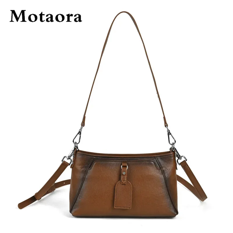 

MOTAORA Genuine First Layer Cowhide Vintage Crossbody Bag for Women Small Leather Handheld Purse, Retro Shoulder Bag Small Purse