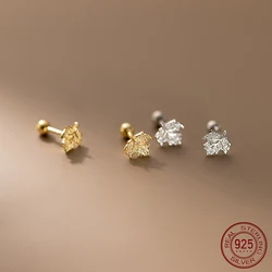 La Monada 925 Sterling Silver Stud Earrings For Women Silver 925 Maple Leaves Fine Women Earrings Jewelry Stud Earrings Geometry