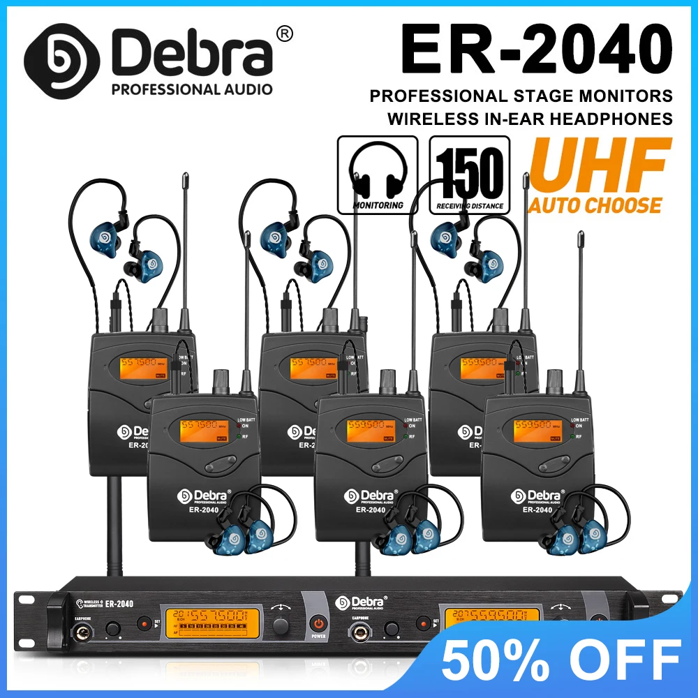 debra-er-2040-professional-wireless-in-ear-monitor-system-uhf-transmission-distance-180m-for-stage-performances-and-concerts