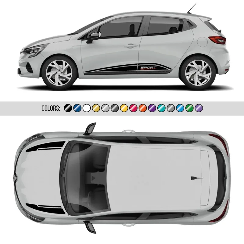 Car Vinyl Stickers body Appearance modification customizeddecals Racing Sport decals For Renault Clio