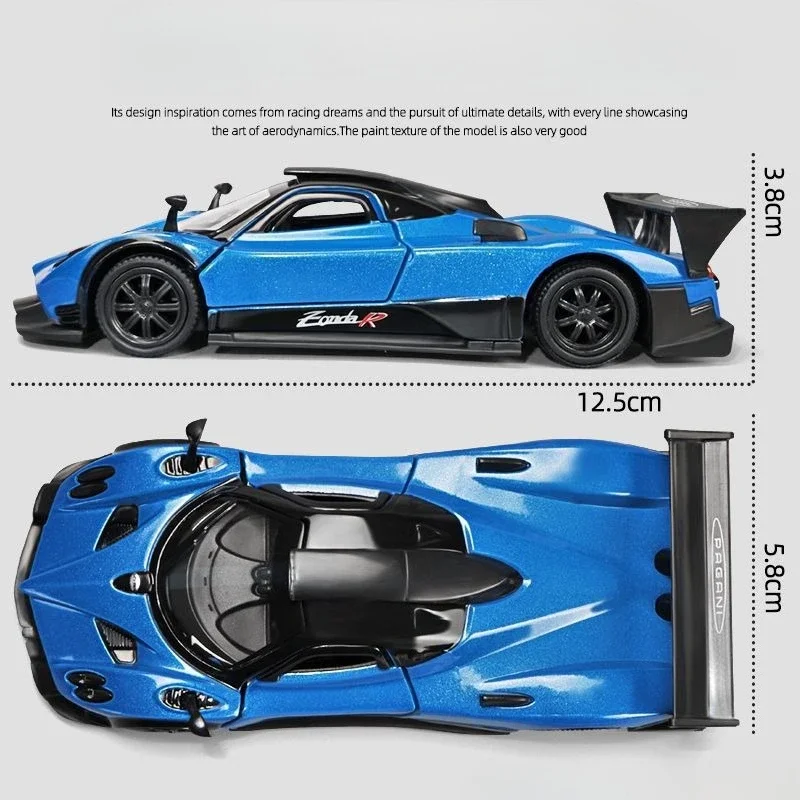 Modelo de aleación extraíble, coche de juguete en miniatura, modelo para niños, regalo de cumpleaños, simulación 1:36, Pagani Zinda R, coche deportivo, vehículo de juguete