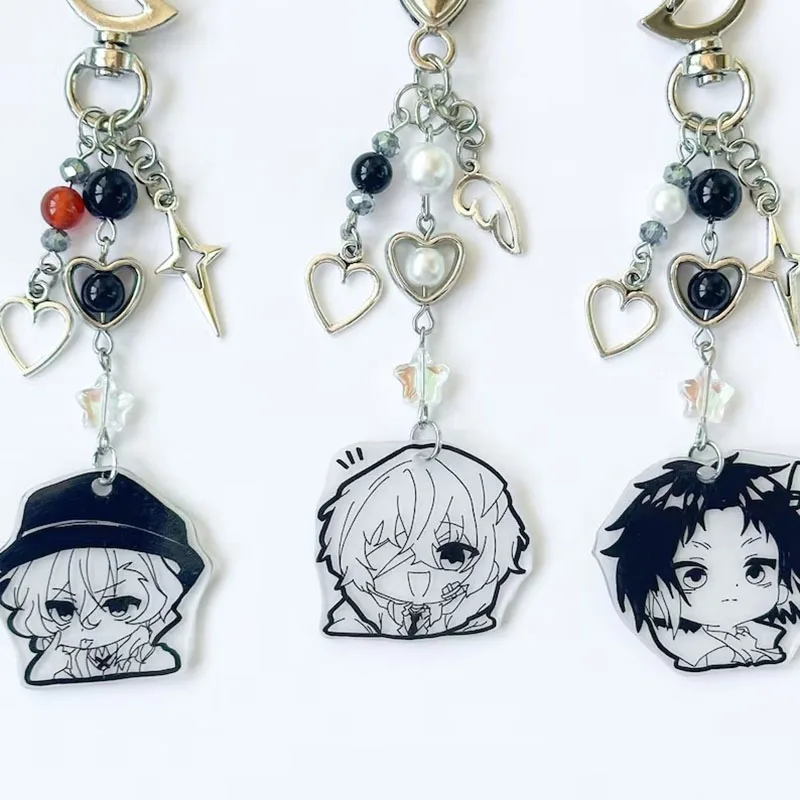 super cute Chuuya/Dazai/Akutagawa beaded keychains handmade