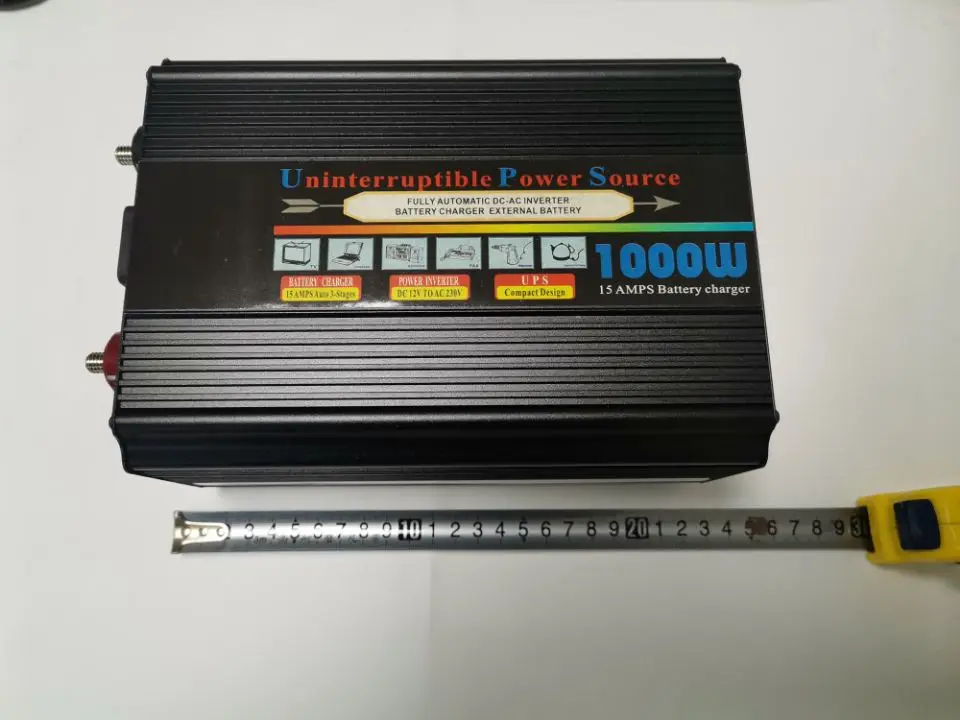 Emergência Ups Fonte de Alimentação 1000w dc 12v para ac 110v 60hz Inversor de Onda Modificada Carregador de Bateria Lifepo4