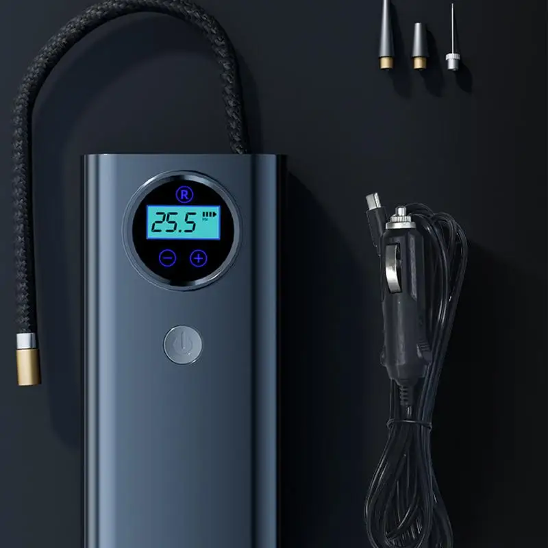 

Портативный беспроводной воздушный насос, электрический беспроводной автомобильный насос для накачивания шин с цифровым манометром для мотоцикла, велосипеда, автомобильных шин, воздушных шаров