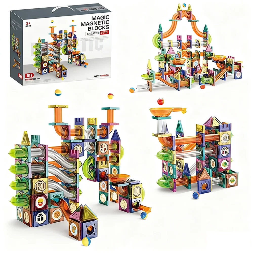 349 قطعة من مكعبات البناء المغناطيسية الإبداعية منزلق مجموعة ألغاز الوالدين والطفل لعبة هدية عيد ميلاد للأطفال والأطفال