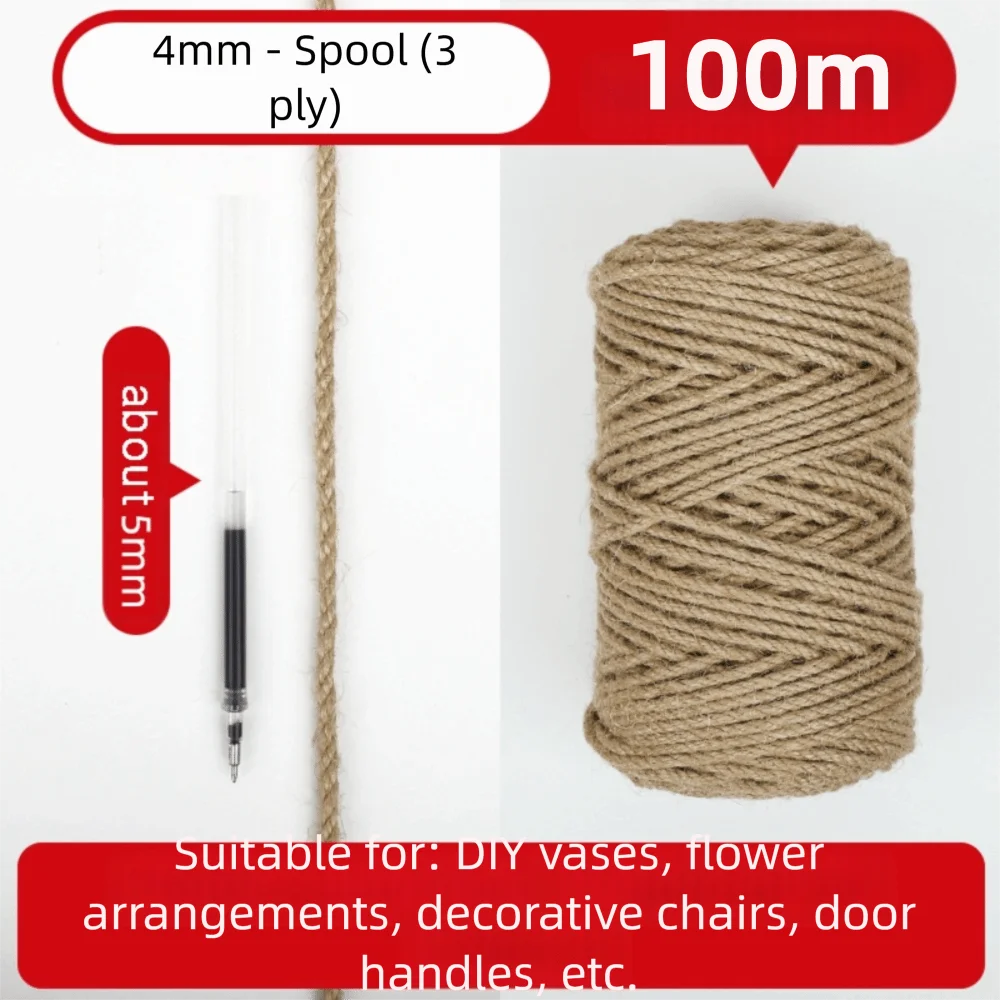 

Rustic Jute Twine 2/3/4/5/6/14mm Crafts Sewing Jute Rope Reusable Wear-resistant Jute Cord Gardening Crochet Knitting