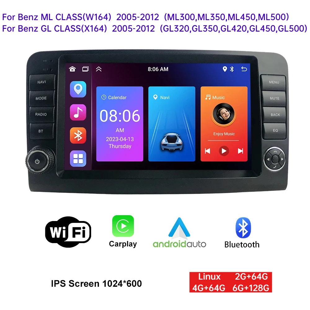 For Mercedes Benz ML&GL CLASS (ML300/350/450/500) Car Multimedia Player 9