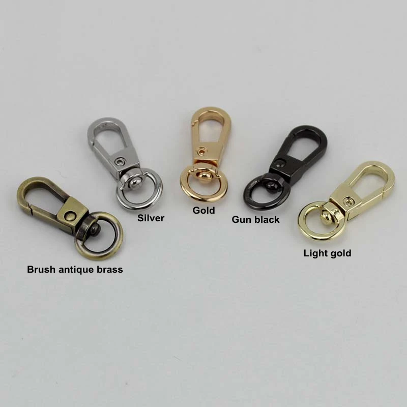 200pcs 50pcs 8mm top ending gold silver tone trigger snap hook clasp metal clip swivel dog leash hardware 5colors