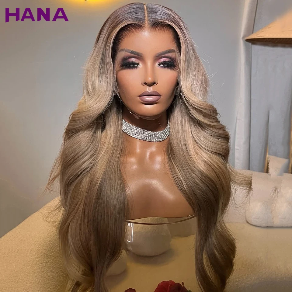 

HighlightS Blonde Brown Colored Remy 5X5 Closure Wigs For Women Human Hair Body Wave 13X6 13X4 Transparent Lace Frontal Wigs