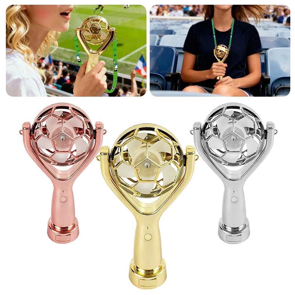 

Mini Portable Fan For World Cup Soccer Trophy Handheld Fan Usb Rechargeable 3 Modes For Travel Outdoor Sports For Sports Fans